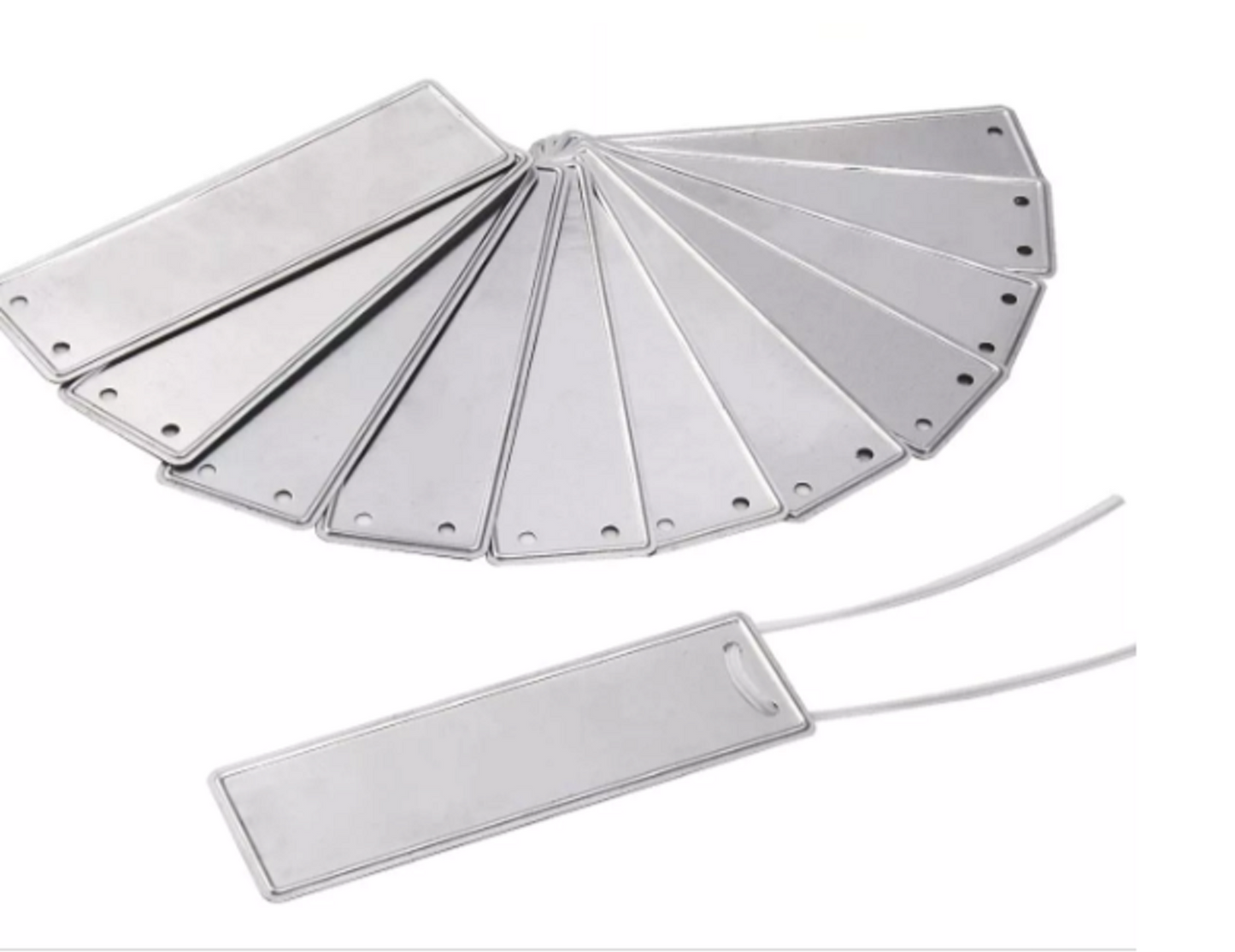 100 Etiquetas de Aluminio 25x82 mm