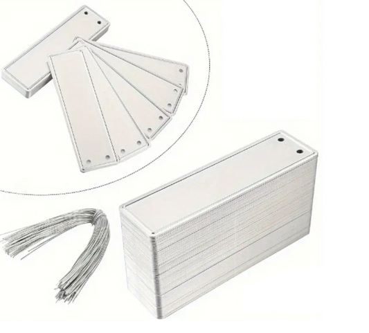 100 Etiquetas de Aluminio 25x82 mm