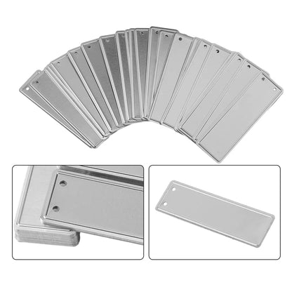 Pack 100 Etiquetas metálicas de Aluminio - 82X25 mm