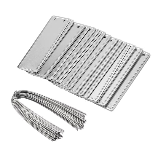 Pack 100 Etiquetas metálicas de Aluminio - 82X25 mm