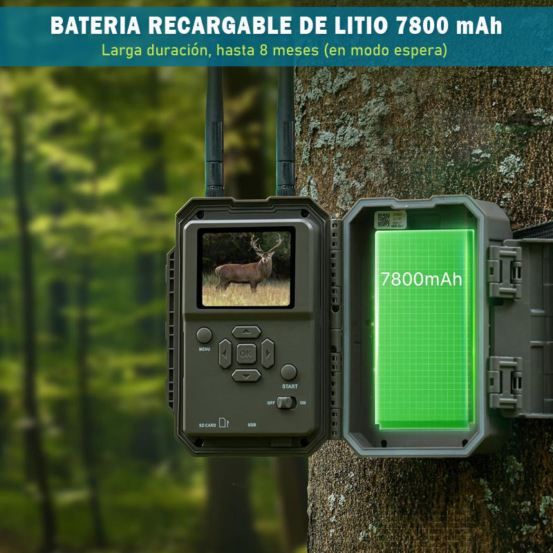 Cámara Trampa GardePro E8 2.0 Pro - 64MP - con Bateria recargable Litio 7800 mAh