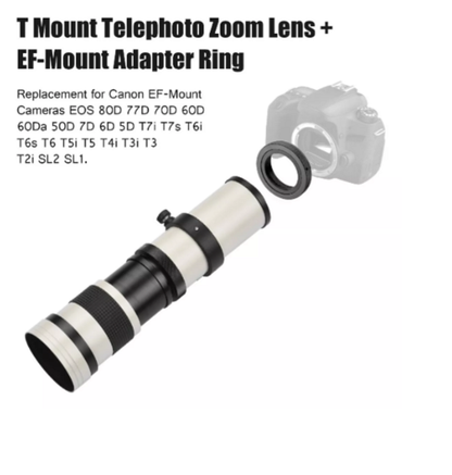 Súper Teleobjetivo Zoom Cámaras Réflex Canon 420-800 Mm Blanco-Negro